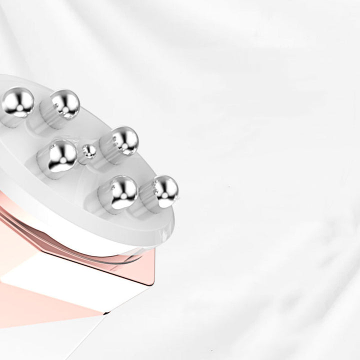 Ladies Fashion Personality Electronic Beauty Equipment used on face for skincare. Features before and after results showing improved skin texture.